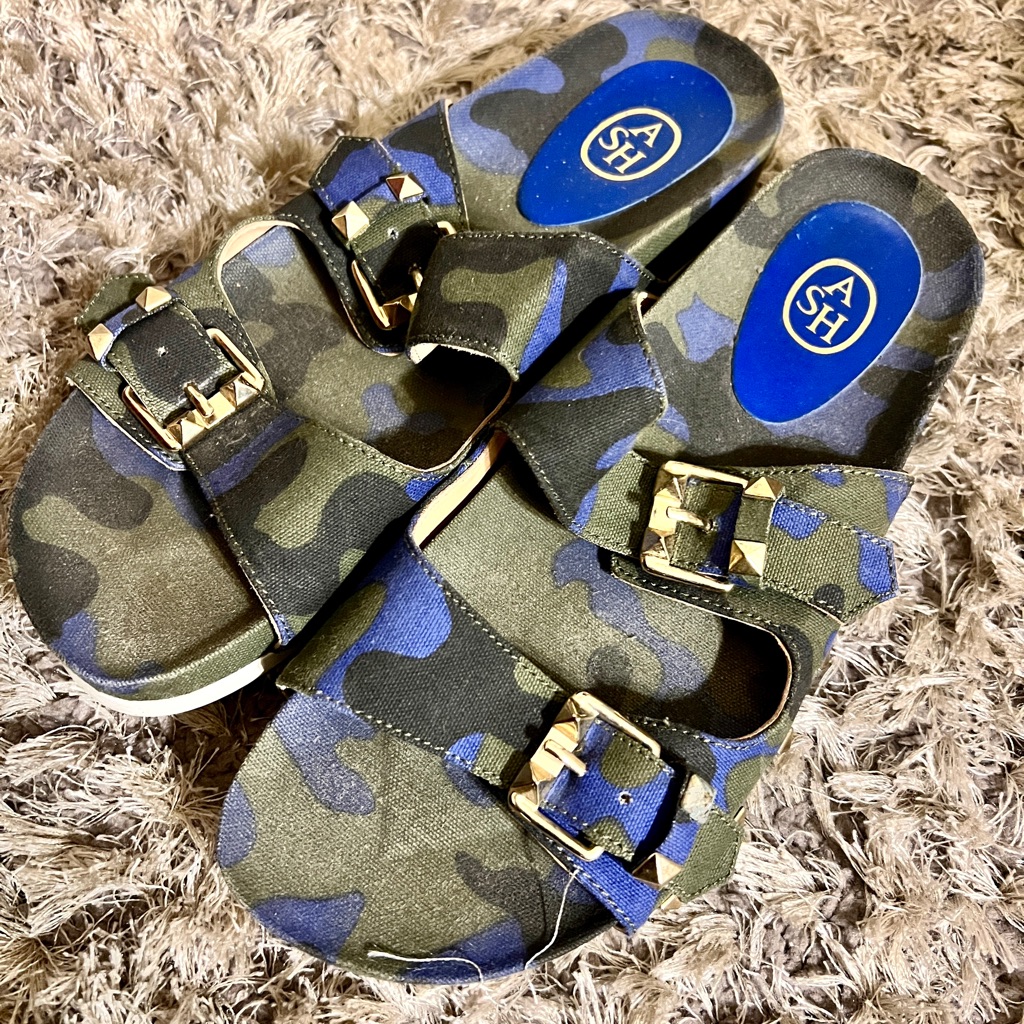 Ash Camouflage Blue Buckle Sandals
